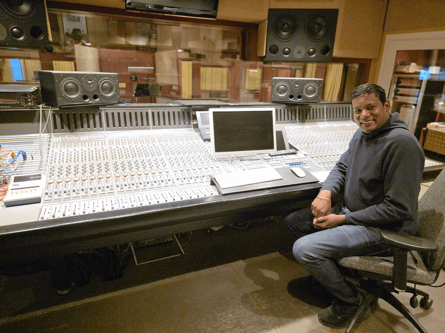 DJ Dolphin in the studio control room